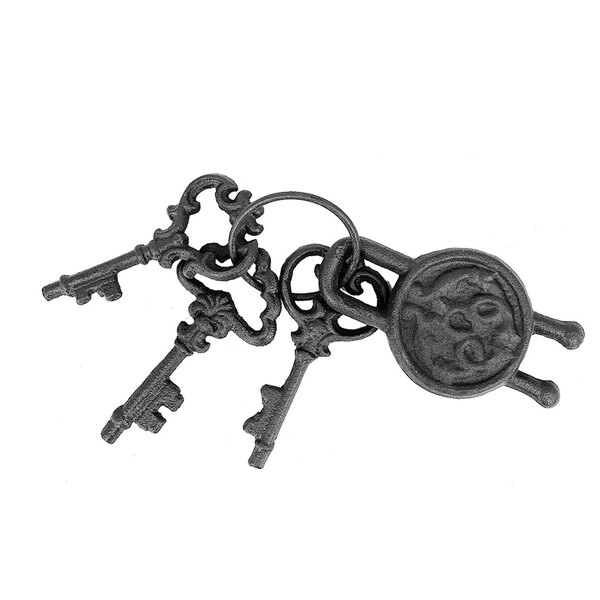 Peça Decorativa Molho De Chaves Em Ferro Preto 17cm Xy0164 Btc