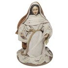 Peça Decorativa Natal Sagrada Família Resina Branco Com Bege