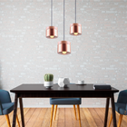 Pedente Luminária Redondo Branco e Cobre Com Detalhe Madeira