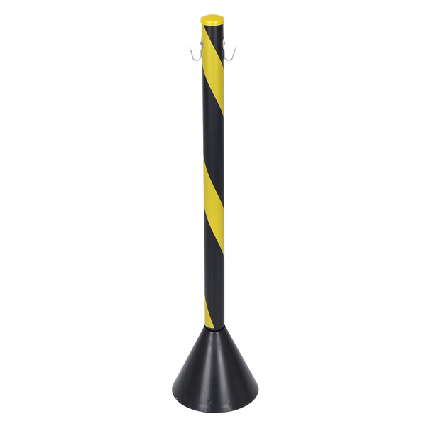 Pedestal para Corrente de Segurança 90x21cm Plástico Preto e Amarelo Pic Plásticos 1 Unidade