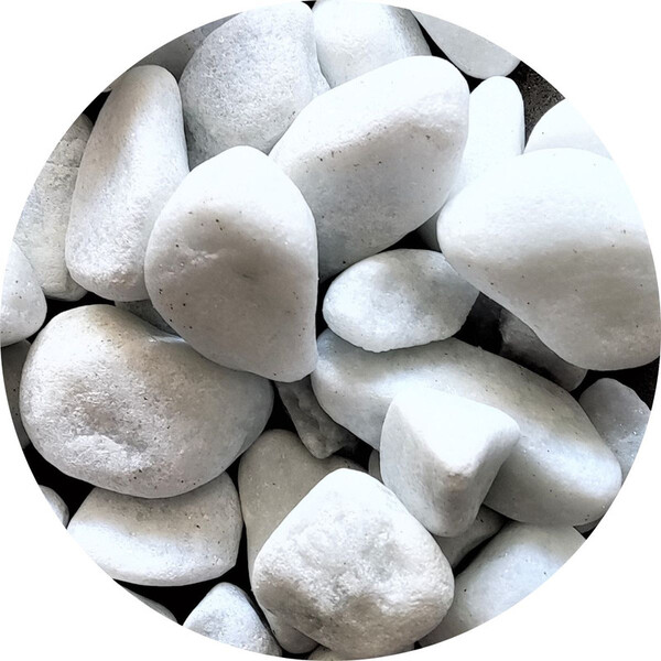 Pedra De Jardim Seixo Branco Dolomita 20kg Tamanho Nº 3 Rolad
