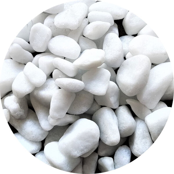 Pedra De Jardim Seixo Branco Dolomita 2kg Tamanho Nº 2 Rolado