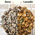 Pedra De Jardim Seixo De Rio Marrom Azeitona 25kg Tamanho Peq