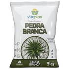 Pedra Decorativa Brita Branca Média (3kg) Vitaplan