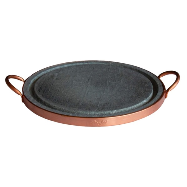Pedra Para Carnes Pedra Sabão Com Alça De Cobre 36 Cm