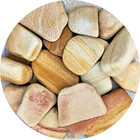 Pedra Seixo Arenito Amarelo 40kg Tamanho G Natural Jardim Dec