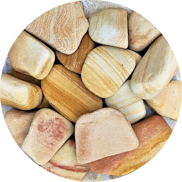 Pedra Seixo Arenito Amarelo 40kg Tamanho G Natural Jardim Dec