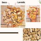 Pedra Seixo Arenito Amarelo 40kg Tamanho P Natural Jardim Dec