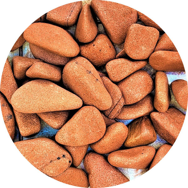 Pedra Seixo Arenito Vermelho 40kg Tamanho M Natural Jardim De