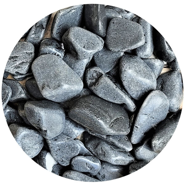 Pedra Seixo Cinza 40kg Tamanho Médio Rolado Dolomita Decoraçã