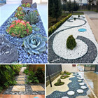 Pedra Seixo Cinza 40kg Tamanho Médio Rolado Dolomita Decoraçã