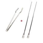 Pegador De Carnes Inox E 2 Espetinho Coração 30cm Churrasco