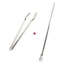 Pegador De Carnes Inox Mais Espetinho Coração 30cm Churrasco