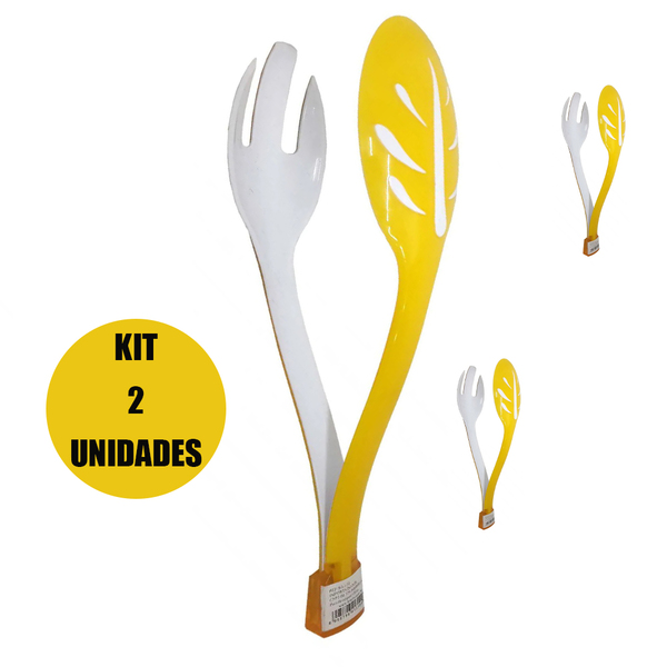 Pegador De Salada Kit 2 Unidades Garfo Colher Refeiçao Alimen