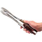 Pegador Para Carne Polywood Castanho Lamina De Aco Inox E Cab