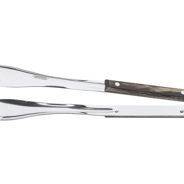 Pegador Para Carne Polywood Castanho Lamina De Aco Inox E Cab