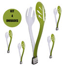 Pegador Salada Kit 4 Unidades Utensilio De Cozinha Garfo Colh