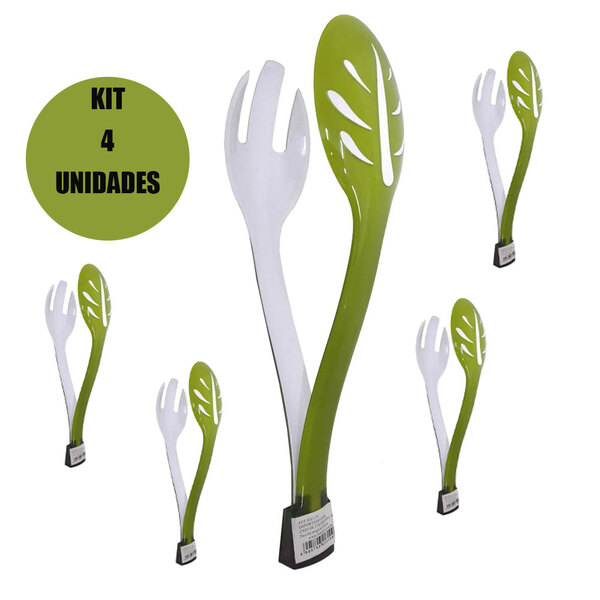 Pegador Salada Kit 4 Unidades Utensilio De Cozinha Garfo Colh