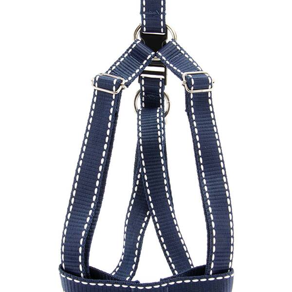 Peitoral Cachorro Smooty Pet M Listrado Azul Listra Branca