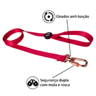 Peitoral com Guia para Cachorro e Gato G em Tecido Pink Fábrica Pet