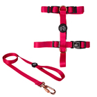 Peitoral com Guia para Cachorro e Gato G em Tecido Pink Fábrica Pet