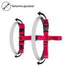 Peitoral com Guia para Cachorro e Gato M em Tecido Pink Fábrica Pet