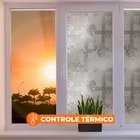 Pelicula Adesivo Eletrostatica 3d Vidro Flores E Quadrados