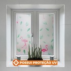 Pelicula Adesivo Eletrostatica Vidro Jateado Flamingo Folha