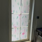 Pelicula Adesivo Eletrostatica Vidro Jateado Flamingo Folha