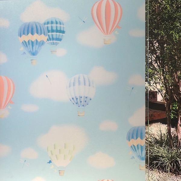 Pelicula Adesivo Eletrostatica Vidro Jateado Nuvem Azul