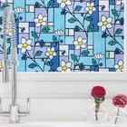 Pelicula Adesivo Eletrostatica Vidro Jateado Vitral Flores