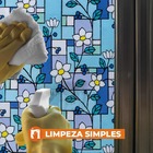 Pelicula Adesivo Eletrostatica Vidro Jateado Vitral Flores