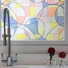 Pelicula Adesivo Eletrostatica Vidro Mondrian Colorido