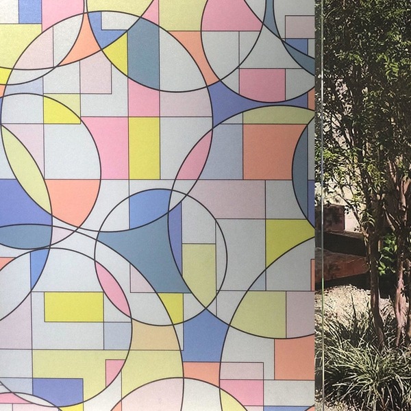 Pelicula Adesivo Eletrostatica Vidro Mondrian Colorido