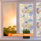 Pelicula Adesivo Eletrostatica Vidro Mondrian Colorido