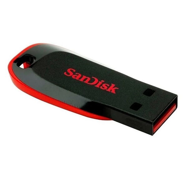 Pen Drive 64gb Sandisk Cruzer Blade Preto/vermelho Usb 2.0 Fl