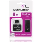 Pen Drive Cartão De Memória Multilaser  3 Em 1 8gb - Mc058