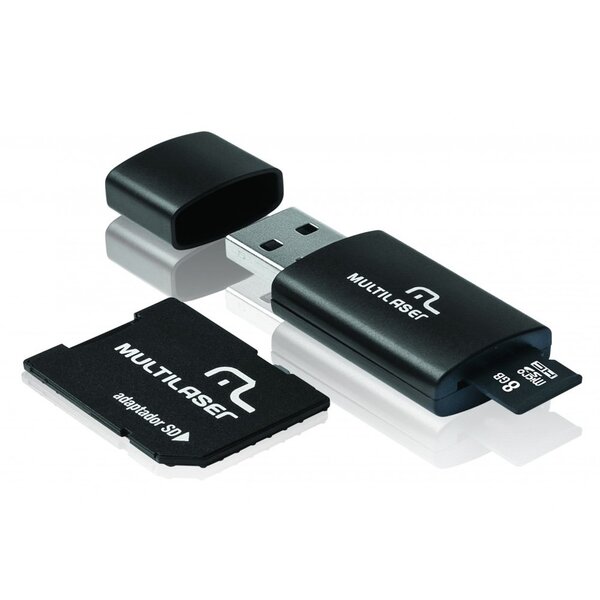Pen Drive Cartão De Memória Multilaser  3 Em 1 8gb - Mc058