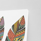 Penas Coloridas Abstrato Minimalista Quadro Canvas 120x120cm