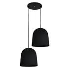 Pendente 1801/2 Copo Moderno Com 2 E-27 Preto Fosco 22 Cm Biv