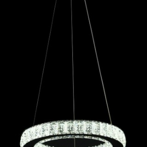 Pendente 1 Anel Cristal 30cm Led 25w 3 Em 1 Bivolt