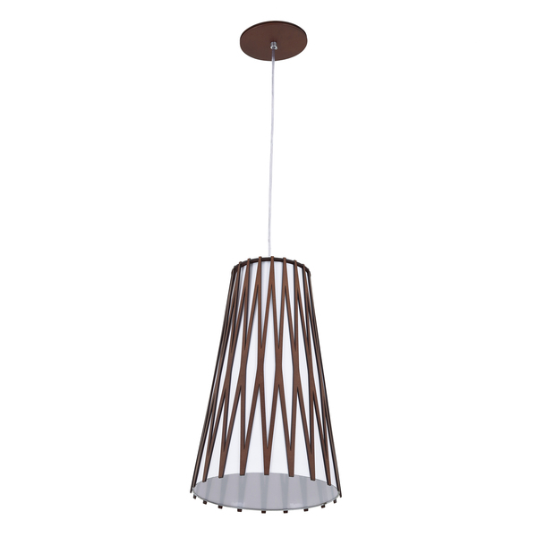 Pendente 1 Lâmpada 40cm Madeira IP20 Cocar Fox Lustres