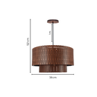Pendente Redondo 1 Lmpada MDF Imbuia Loures Duplo