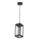 Pendente Quadrado 1 Lâmpada Alumínio Vidro Transparente Vintage Preto 781 Ideal Iluminação