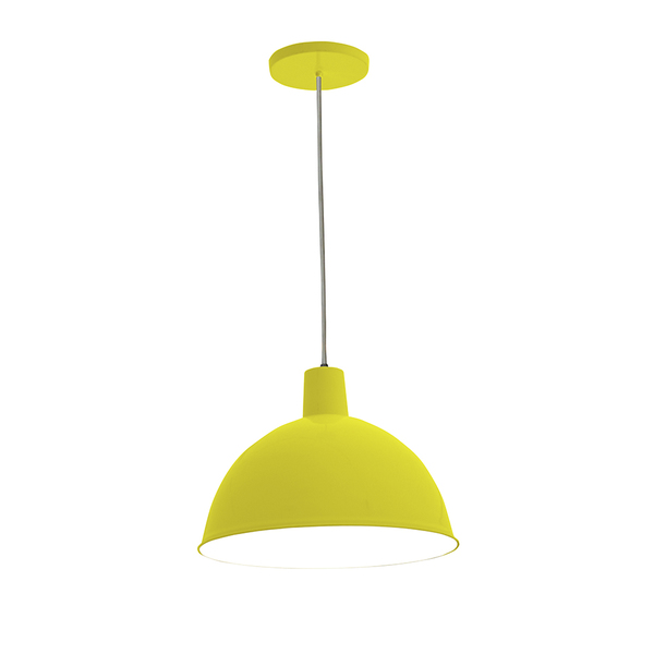 Pendente 1 Lâmpada Amarelo Metal TD822 Taschibra