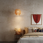 Pendente Oval 1 Lâmpada Fibra Bege Bali GMH