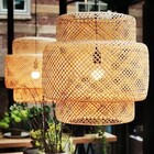 Pendente Oval 1 Lâmpada Fibra Bege Bali GMH