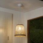 Pendente Cone 1 Lâmpada Fibra Natural Bege Biloa Inspire