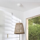 Pendente Cone 1 Lâmpada Fibra Natural Bege Biloa Inspire