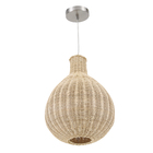 Pendente Esfera 1 Lâmpada Fibra Bege Cestino Inspire